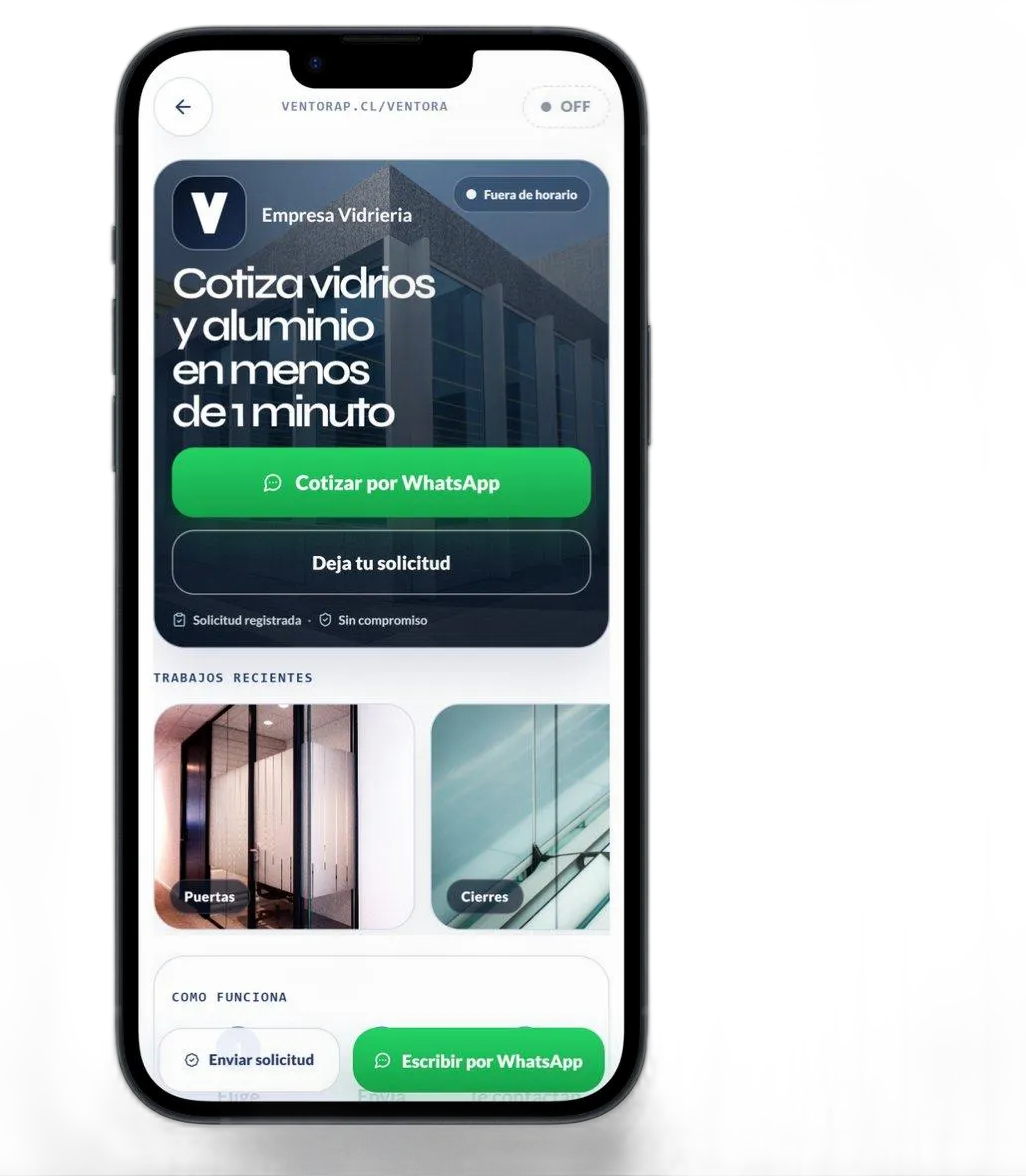 Link comercial publico para pedir presupuesto desde el celular